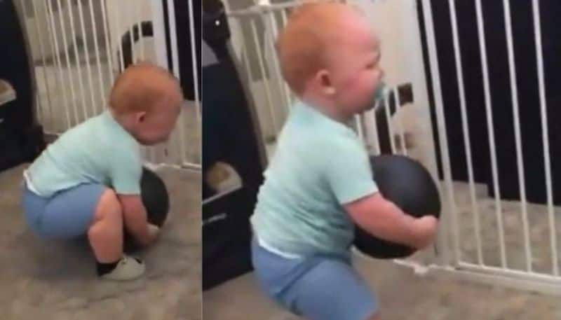 1 year old boy lifting a 6 kg ball video goes viral