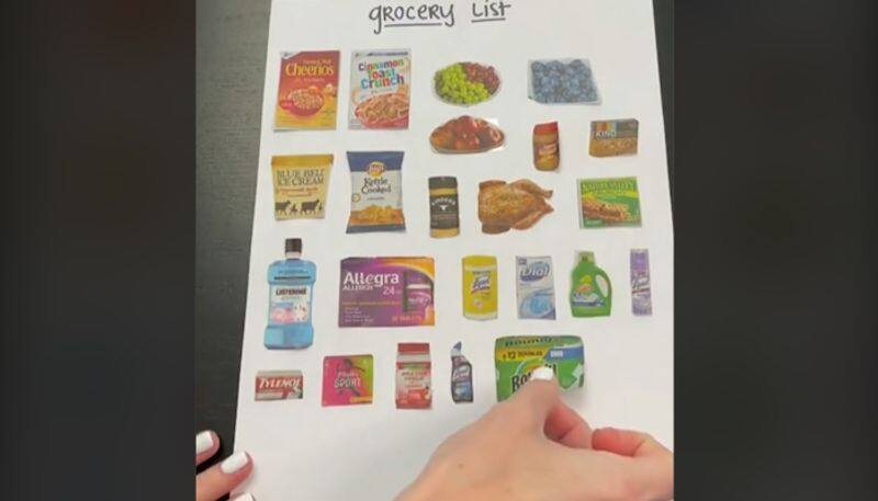 Woman making pictorial grocery list for husband goes viral; leaves netizens amazed-tgy