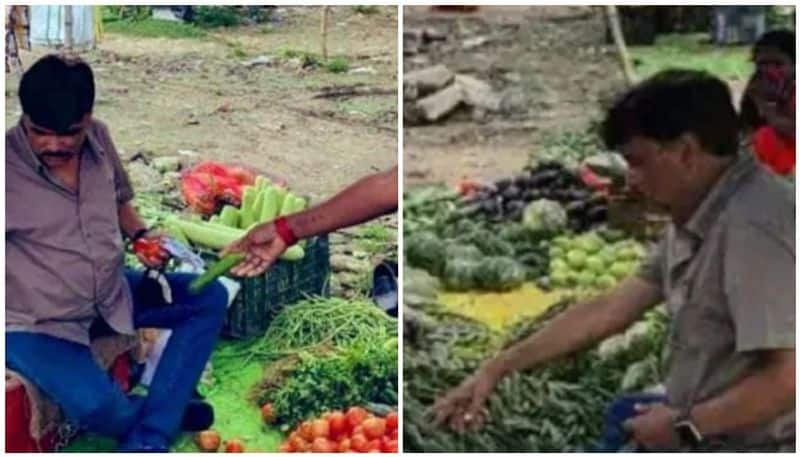 picture of IAS officer Akhilesh Mishra selling vegetables at a roadside stall get viral