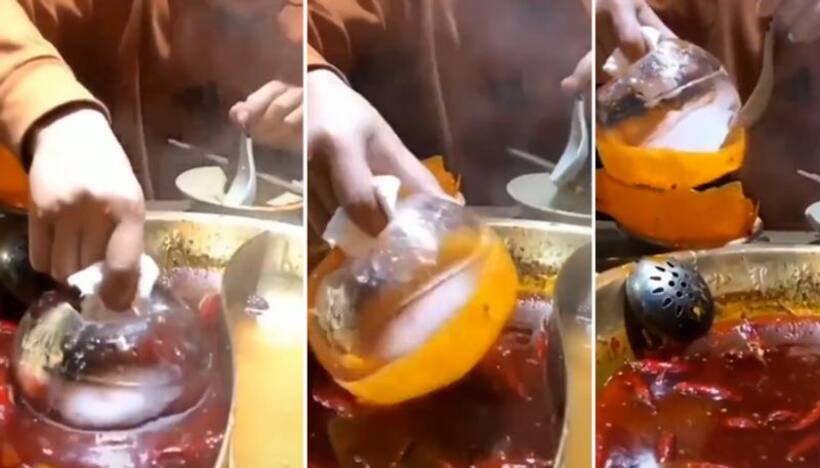 Viral hack of removing oil from curry with ice block divides internet; watch the video