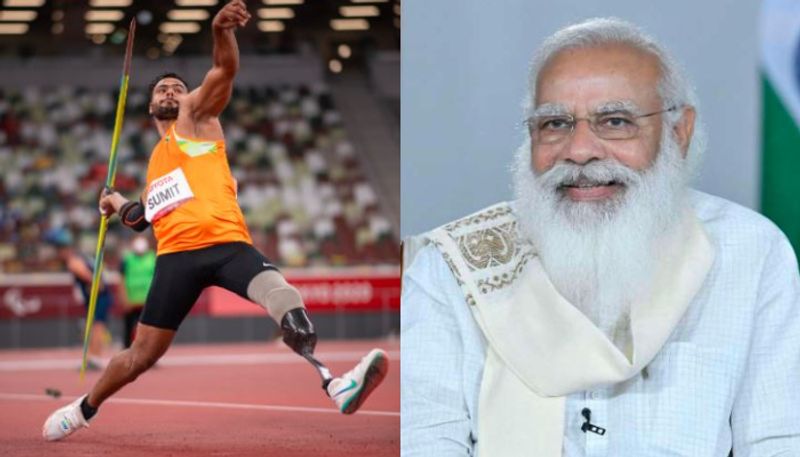 Paralympics PM Modi telephoned and congratulated javelin throw Gold medalist Sumit Antil ckm