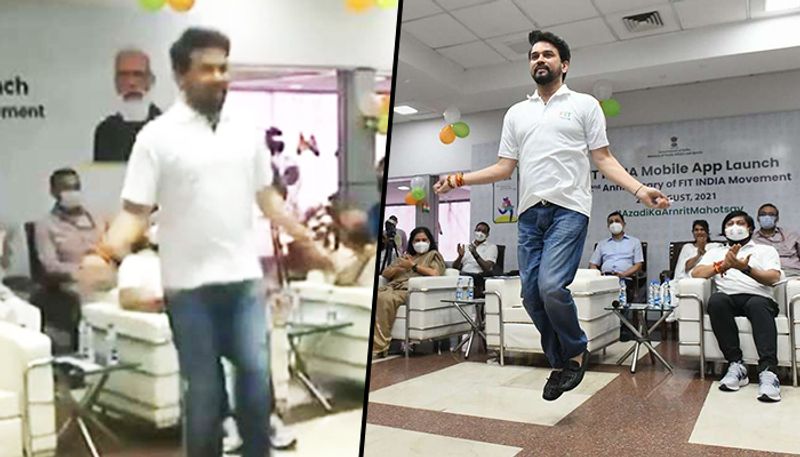 Sports minister Anurag Thakur's skipping skills impress netizens; watch video - gps