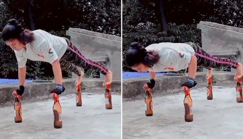 Kolkata girl's push-ups on glass bottles stuns netizens; Vidyut Jammwal reacts-tgy