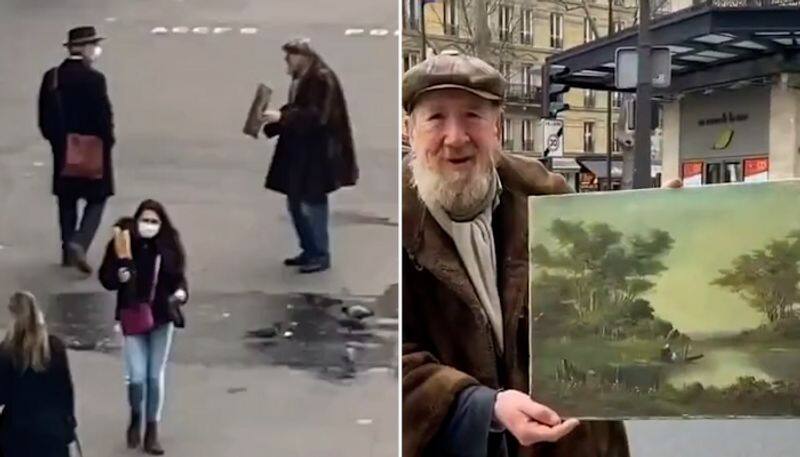 Watch Old man tries to sell his painting on Paris streets; what happens next will melt your heart-tgy