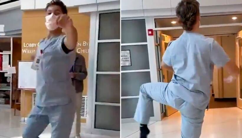 Unrehearsed ballet dance of phlebotomist in hospital will make your day; watch the video