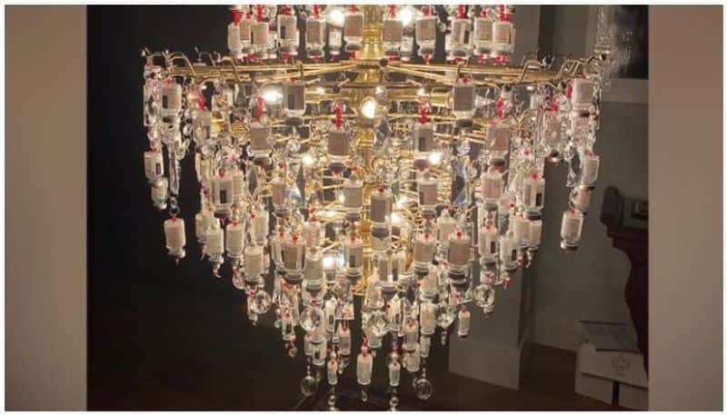 US nurse creates chandelier using empty Covid vaccine vials