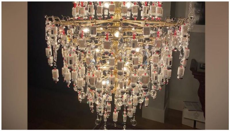 US nurse creates chandelier using empty Covid vaccine vials