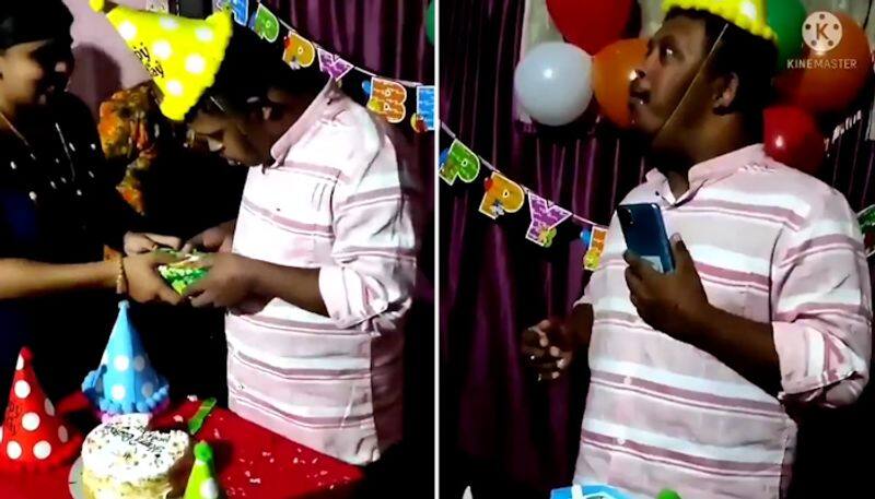 Specially-abled kid's priceless reaction on getting phone as birthday gift will melt your heart; watch video-tgy