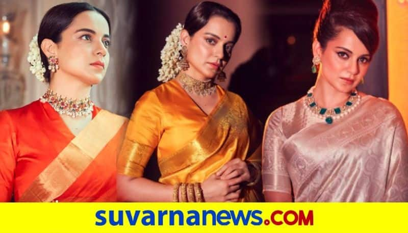 Kangana Ranaut shines in sarees in Thalaivii promotions dpl