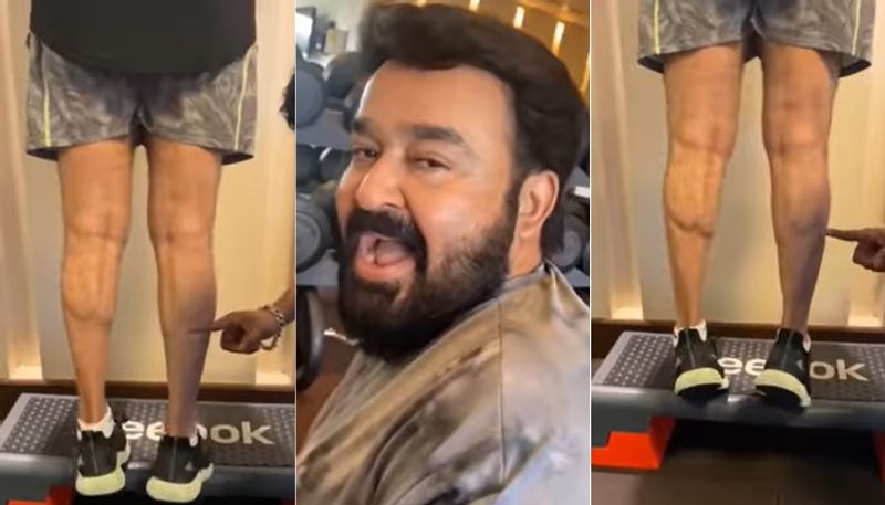 actor mohanlal share workout video