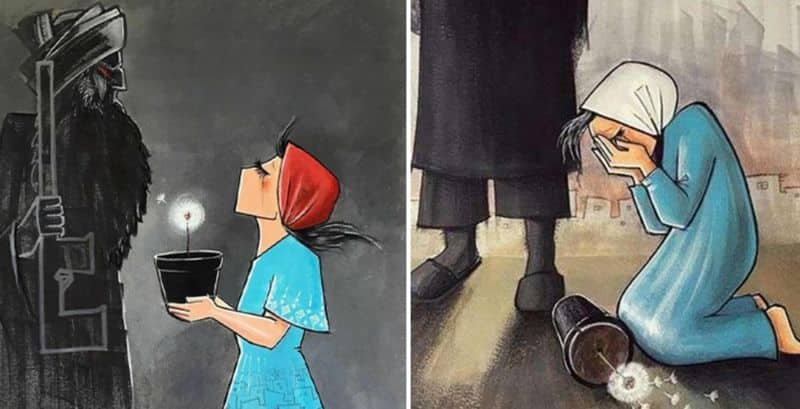 Shamsia Hassani street artist afghanistan her works depicts the life of women in afghanistan