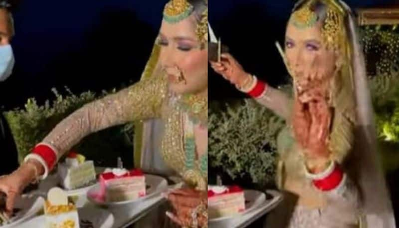 Bride Eats Pastry While Dancing On Wedding Day