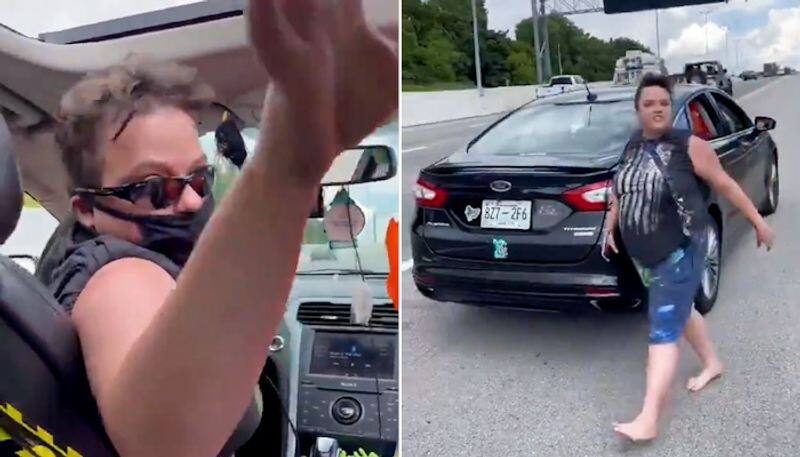 Raging driver kicks out passenger out of car, throws out his luggage on highway; watch video-tgy