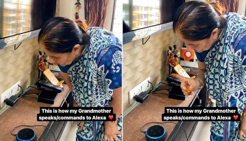 Older woman requests Alexa to play Ganapati bhajan; watch heartwarming video-tgy