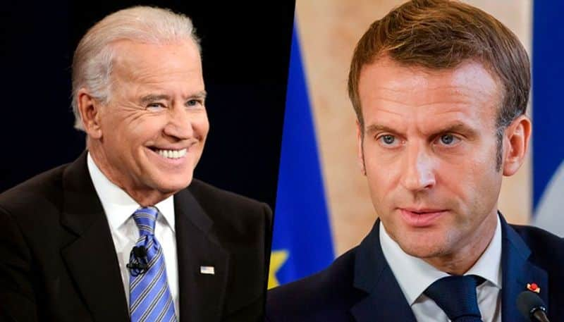 Joe Biden Emmanuel Macron talk to resolve spat over submarine row gcw