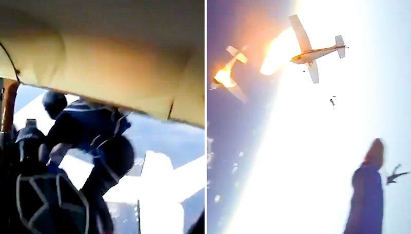 Old video of two skydiving planes colliding mid-air left  leaves netizens shocked: Watch clip-tgy