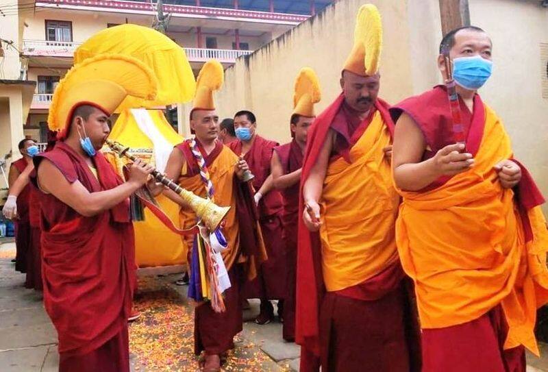 Funeral of Buddhist Monk 15 Days After His Death at Mundgod in Uttara Kannada grg