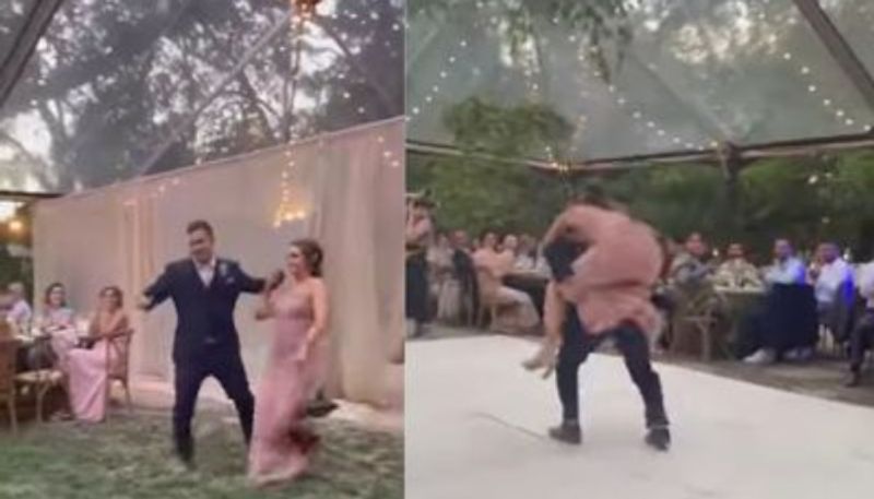 Groom and bride dancing funny video goes viral