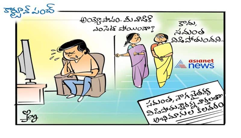 cartoon punch on Samantha Nagachaitanya break up news