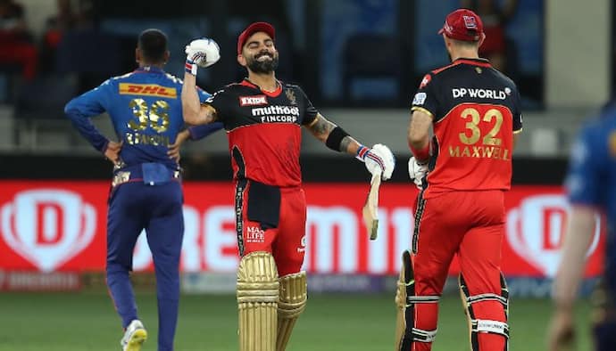 IPL 2021, কোহলি-ম্যাক্সওয়েলের হাফসেঞ্চুরি, মুম্বইকে ১৬৬ রানের টার্গেট দিল আরসিবি