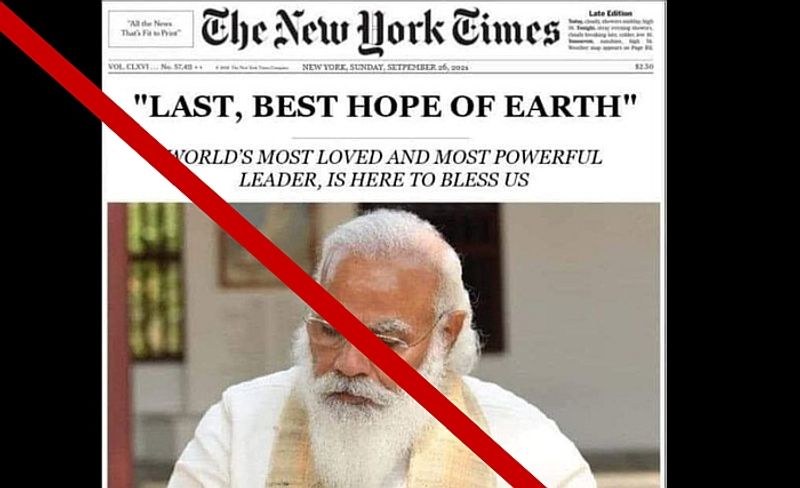 New York Times fact-checks Photoshopped image that called PM Modi as last best hope of Earth VPN