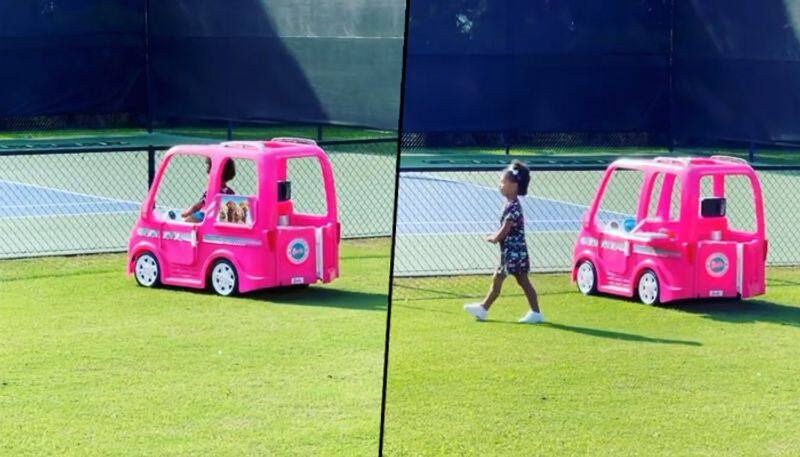 Serena Williams's daughter drives toy car to tennis practice; adorable video goes viral - gps