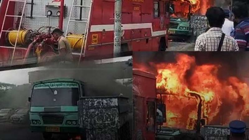 chennai koyambedu government bus fire