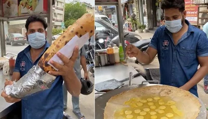 viral video of 10kg Kathi Roll with 30 eggs in 20 minutes