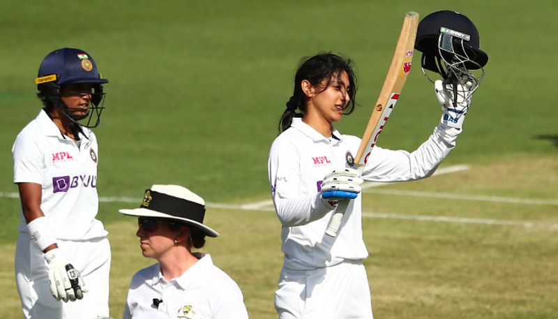 INDW vs AUSW Pink Ball Test Day 2 Smriti Mandhana hits Maiden Test Hundred