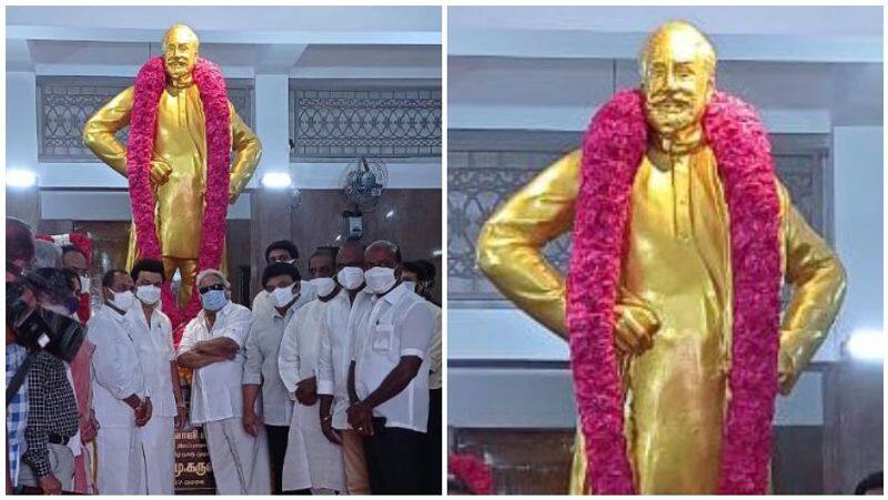 cm mk stalin paid respects for actor sivaji ganesan