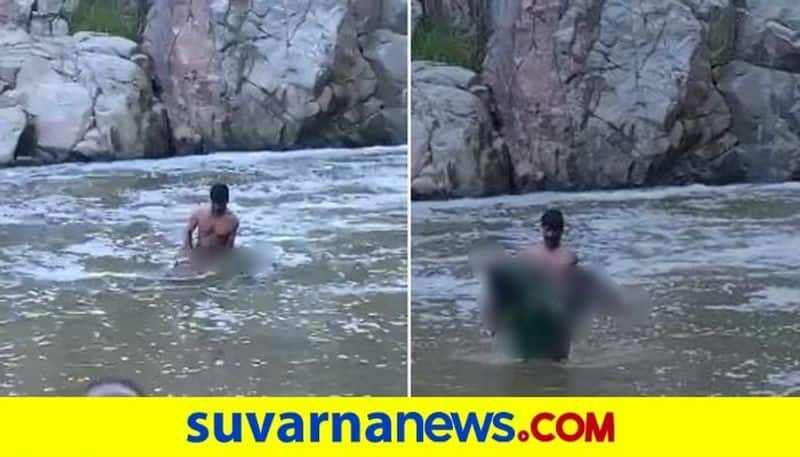 woman drowns in waterfall Yadagiri Karnataka mah