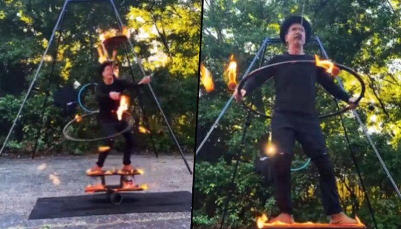 Mans juggling performance with fire surprises netizens; watch video - gps