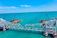 Indian Railways first vertical lift sea bridge at rameswaram see photo of pamban bridge