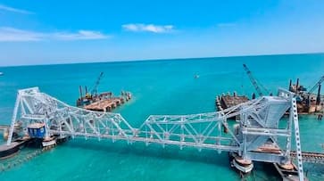 Indian Railways first vertical lift sea bridge at rameswaram see photo of pamban bridge