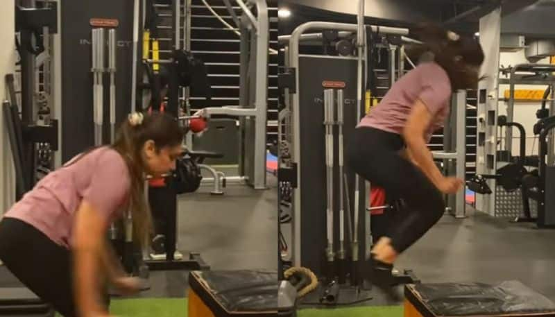 singer Rimi Tomy again with a killer workout video fans say inspired