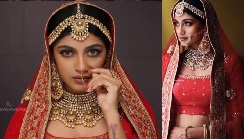 Actress Shruti Rajinikanth in a different bridal look photos and videos