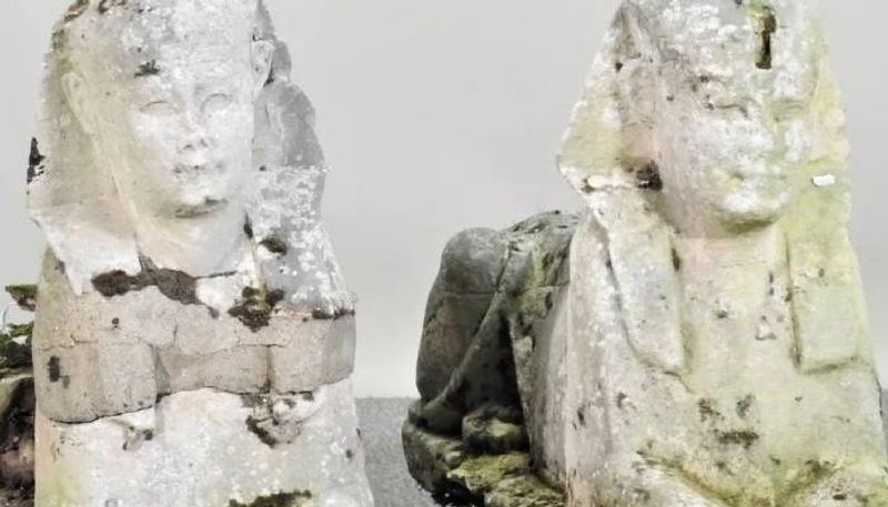 Stone sphinx statues auctioned for two crore