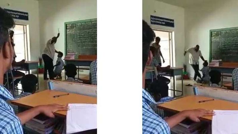 government school teacher kicked student in chidambaram