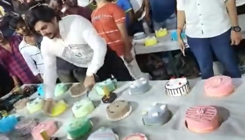 mumbai man cutting 550 cakes on his birthday