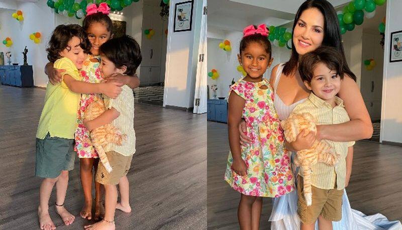 sunny leone shares photos of family on her daughters birthday