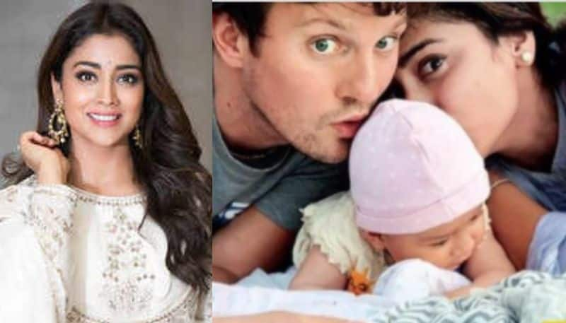 actress shriya saran share his daughter photo