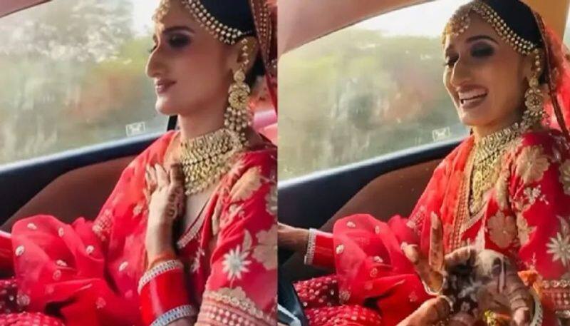 bride drives to wedding venue in viral video