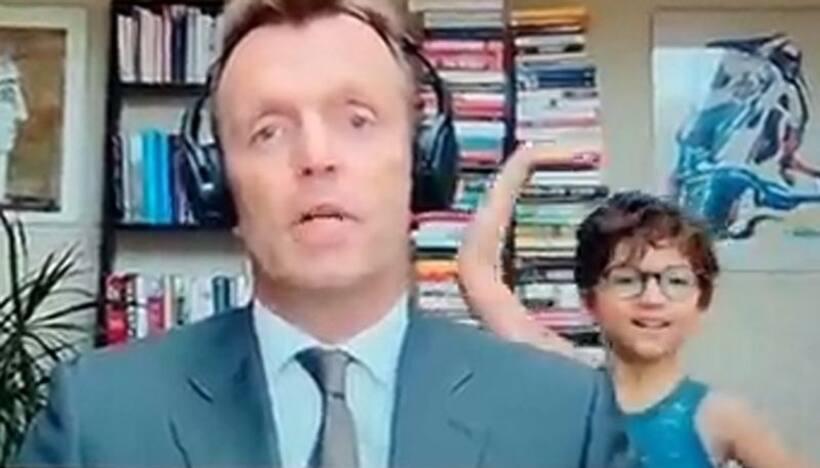 Viral video: Kid hilariously crashes dad's live interview, leaves host in splits