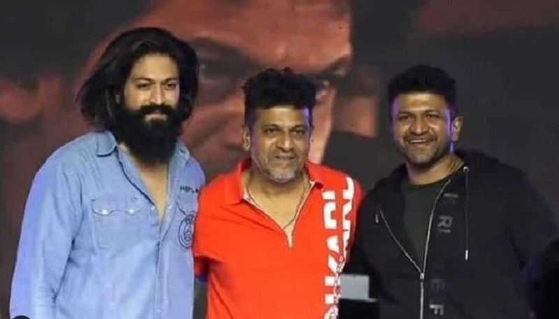 Shiva Rajkumar Yash and Puneeth Rajkumar on Bhajarangi 2 mah