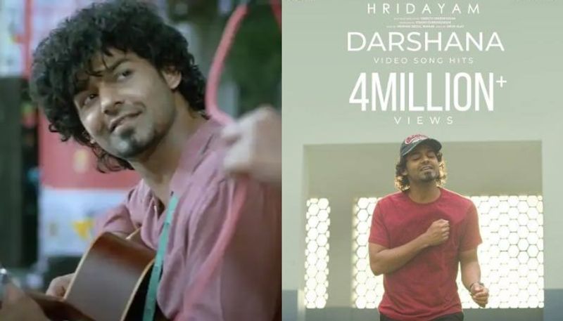 actor pranav mohanlal darshana song hits 4-million in youtube