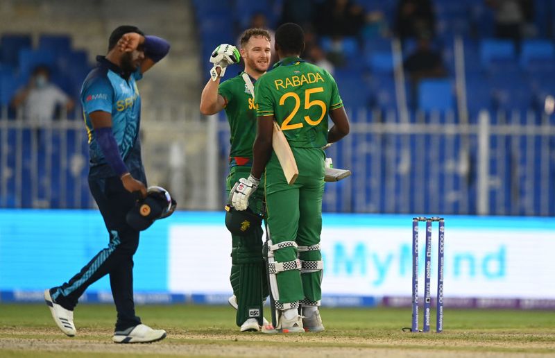 ICC T20 World Cup David Miller blasting Batting helps South Africa Thrash Sri Lanka by 4 wickets in Sharjah kvn