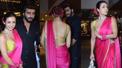 Anil Kapoor Diwali Bash: गजरा और गुलाबी साड़ी में Malaika Arora ने ढाया कहर, Arjun Kapoor संग आई नजर