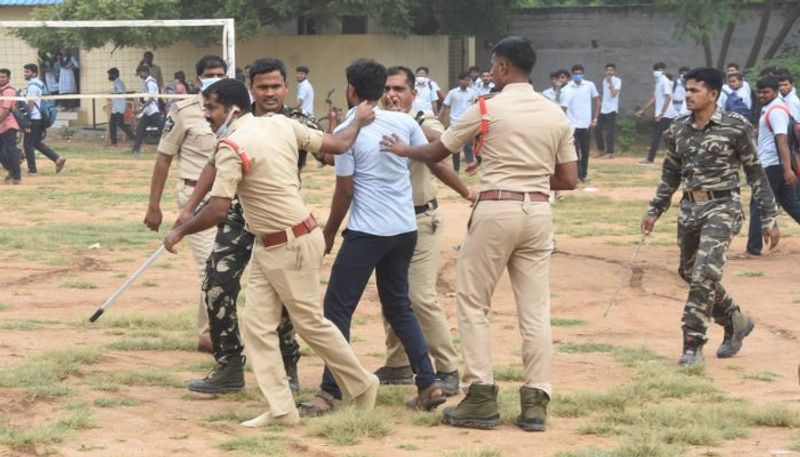 police Loty Charge on anantapur SSBN college students... nara lokesh serious