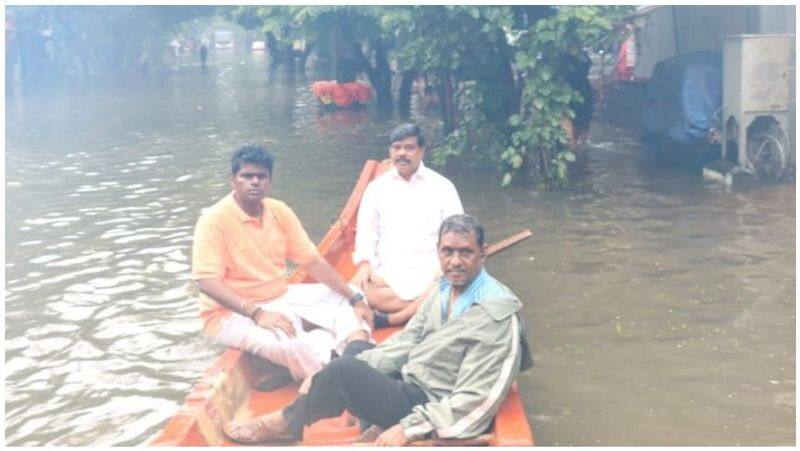 after annamalai Nagercoil bjp mla gandhi flood photo shoot video goes viral on social media