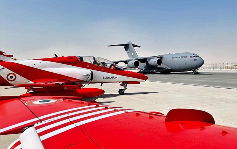 Dubai Air Show IAF sends Globemaster, Super Hercules, Tejas, Dhruv Suryakiran team